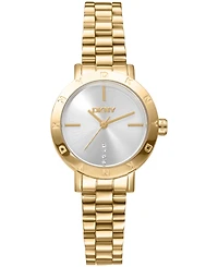 Dkny Women's Essentials Quartz Gold-Tone Stainless Steel Bracelet Watch 28mm Gift Set