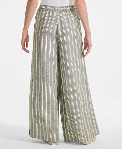 Lands' End Women's Linen High Rise Palazzo Pants - Set Bottom