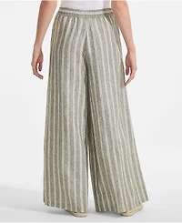 Lands' End Women's Linen High Rise Palazzo Pants - Set Bottom