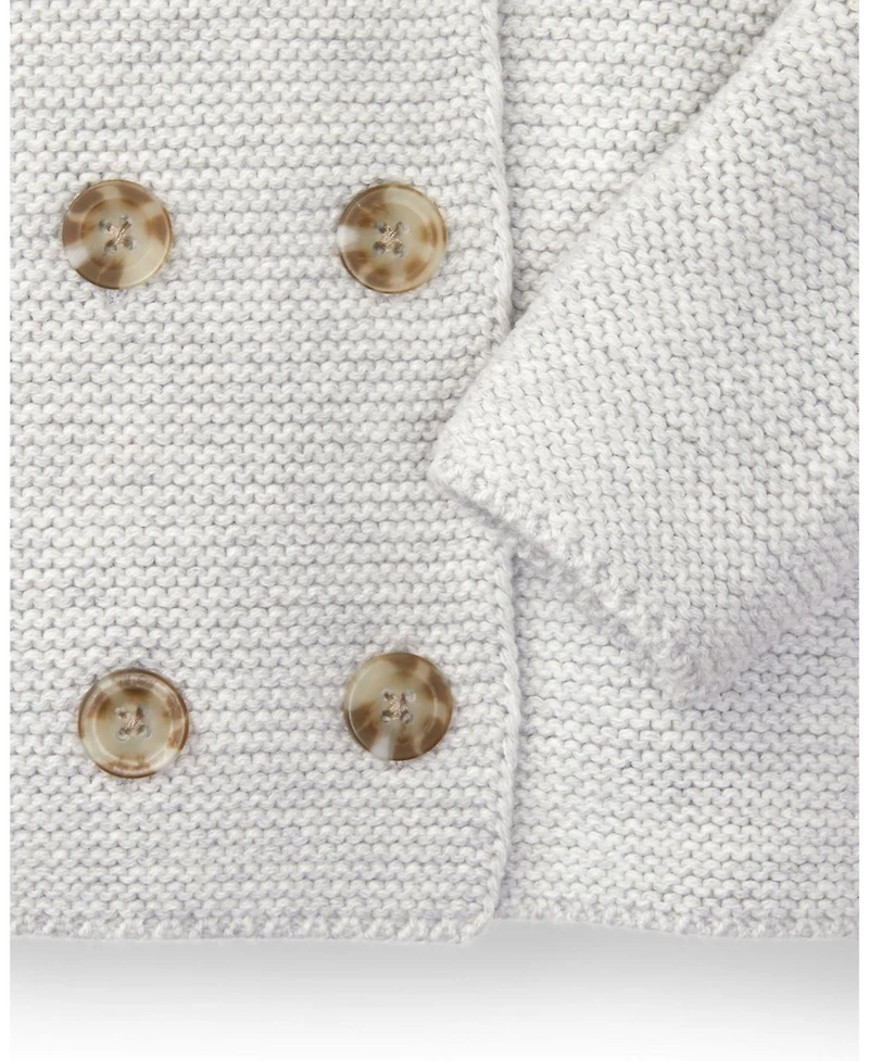 Hope & Henry Baby Long Sleeve Button Front Hooded Sweater