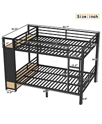 Streamdale Furniture Queen Metal Bunk Bed with Storage for Teens