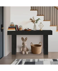 gaomon 63" Rustic Rectangular Farmhouse Wooden Console Sofa Table, for Living Room, Hallway and Entryway