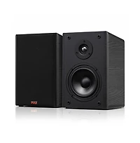Pyle 2-Way Home Audio Speakers with Silk Dome Tweeter and Wall Mount Bracket (PHQBS62BK)