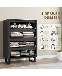 gaomon 4 Dresser for Bedroom, 41.5" Tall Dresser, Freestanding Vertical Drawer Cabinet with Storage