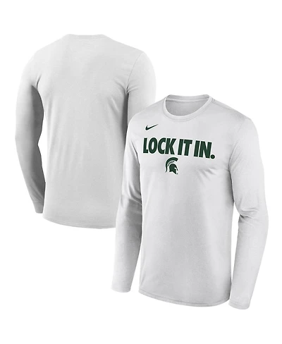 Nike Men's White Michigan State Spartans 2026 On-Court Bench Long Sleeve T-Shirt