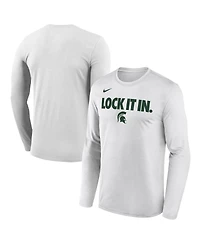 Nike Men's White Michigan State Spartans 2026 On-Court Bench Long Sleeve T-Shirt