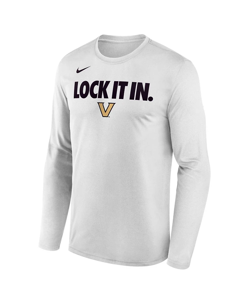 Nike Men's White Vanderbilt Commodores 2026 On-Court Bench Long Sleeve T-Shirt
