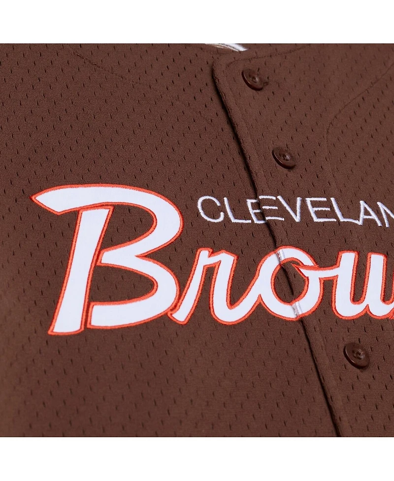 Mitchell & Ness Men's Brown Cleveland Browns Head Coach Mesh Full-Button Fashion Jersey