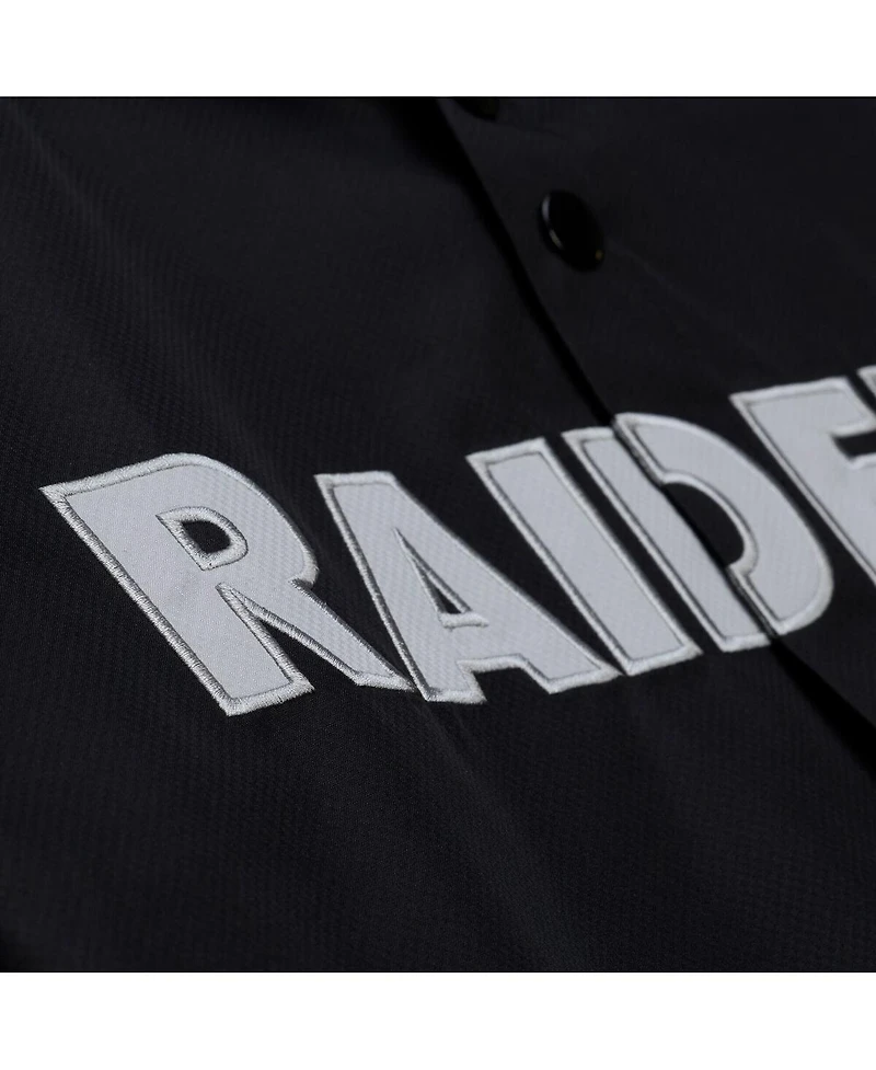 Mitchell & Ness Men's Black Las Vegas Raiders Coaches Full-Snap Hooded Windbreaker Jacket