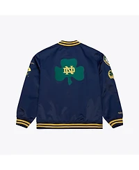 Mitchell & Ness Men's Navy Notre Dame Fighting Irish Double Clutch Lightweight Satin Full-Snap Jacket