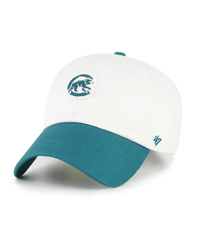 '47 Brand Men's White/Teal Chicago Cubs Contemporary Tonal Clean Up Adjustable Hat
