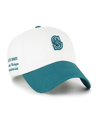 '47 Brand Men's White/Teal Seattle Mariners Contemporary Tonal Clean Up Adjustable Hat