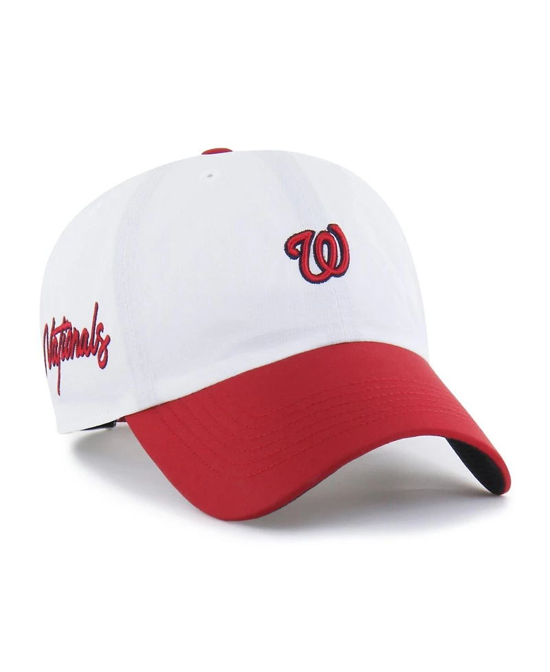 '47 Brand Men's White/Red Washington Nationals Vista Mini Clean Up Brrr Adjustable Hat