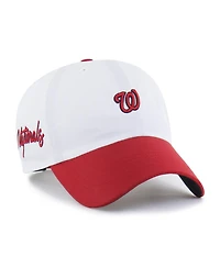 '47 Brand Men's White/Red Washington Nationals Vista Mini Clean Up Brrr Adjustable Hat
