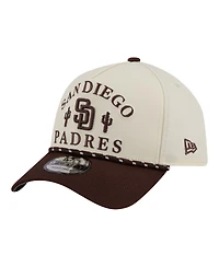 New Era Men's Cream San Diego Padres 2026 Spring Training Fan Pack Rope A-Frame 9FORTY Adjustable Hat