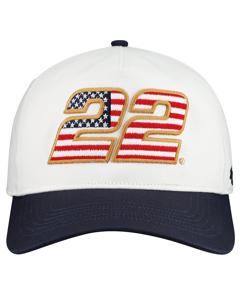 '47 Brand Men's White Joey Logano Flag Fill Two-Tone Team Adjustable Hitch Hat