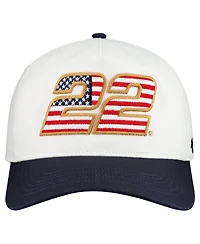 '47 Brand Men's White Joey Logano Flag Fill Two-Tone Team Adjustable Hitch Hat