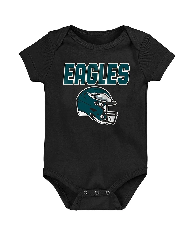 Outerstuff Baby Boys and Girls Philadelphia Eagles Littlest Player Three-Piece Bodysuit Set