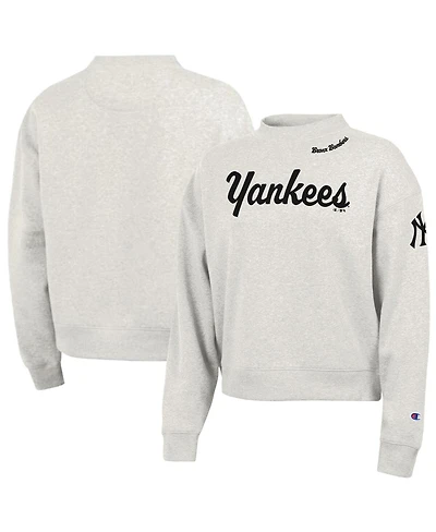 Champion Women's Stone New York Yankees Triumph Tri-Blend Sweatshirt