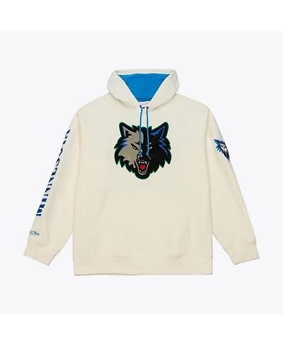 Mitchell & Ness Men's Cream Minnesota Timberwolves Hardwood Classics Chainstitch Premium Fleece Hoodie