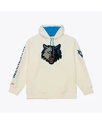 Mitchell & Ness Men's Cream Minnesota Timberwolves Hardwood Classics Chainstitch Premium Fleece Hoodie