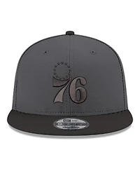 New Era Men's Gray/Black Philadelphia 76ers Logo 2-Tone 9FIFTY Snapback Hat