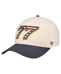 '47 Brand Men's Cream Carson Hocevar Flag Fill Two-Tone Hitch Adjustable Hat