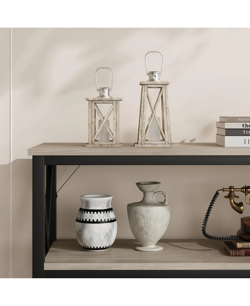 gaomon 55.1" 3-Tier Multi-Functional Console Sofa Table with Storage Shelves, Entryway Table for Living Room