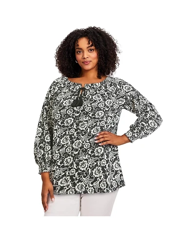 Avenue Plus Ombre Print Women's Top