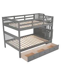 Streamdale Furniture Full/Full Bunk Bed w/ Drawer, Storage and Rail