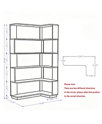 Streamdale Furniture 90cm Freestanding Corner Bookshelf with Anti-Tip Device