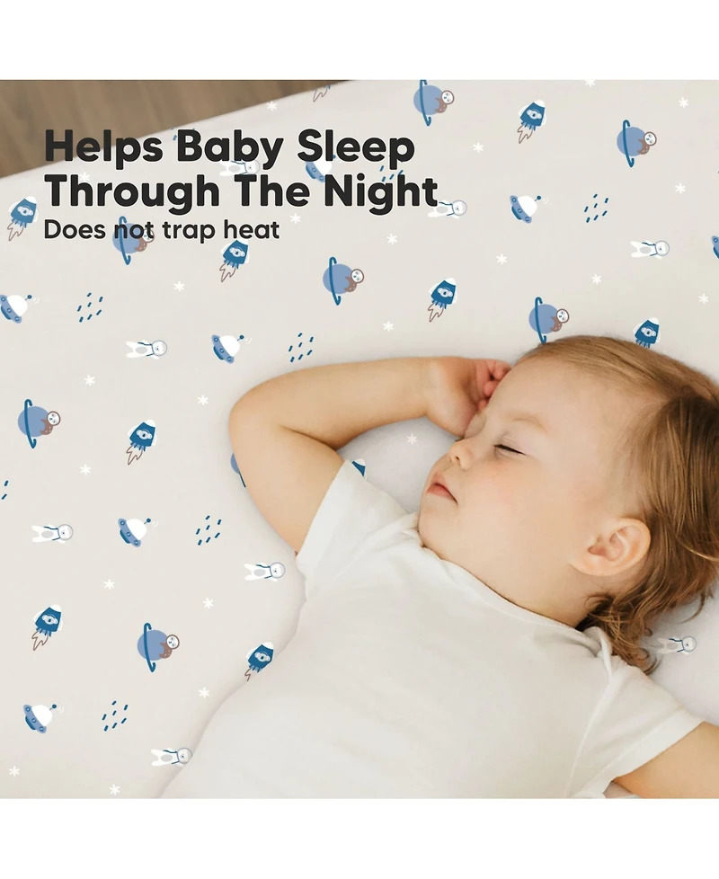 KeaBabies Mini Crib Sheets for Baby Girls, Boys, 2-Pack Soothe Pack and Play Fitted, N Mattress Sheet