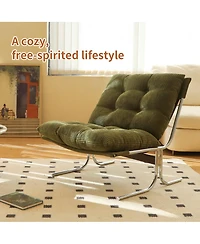 Streamdale Furniture Modern Green Accent Chair with Metal Frame