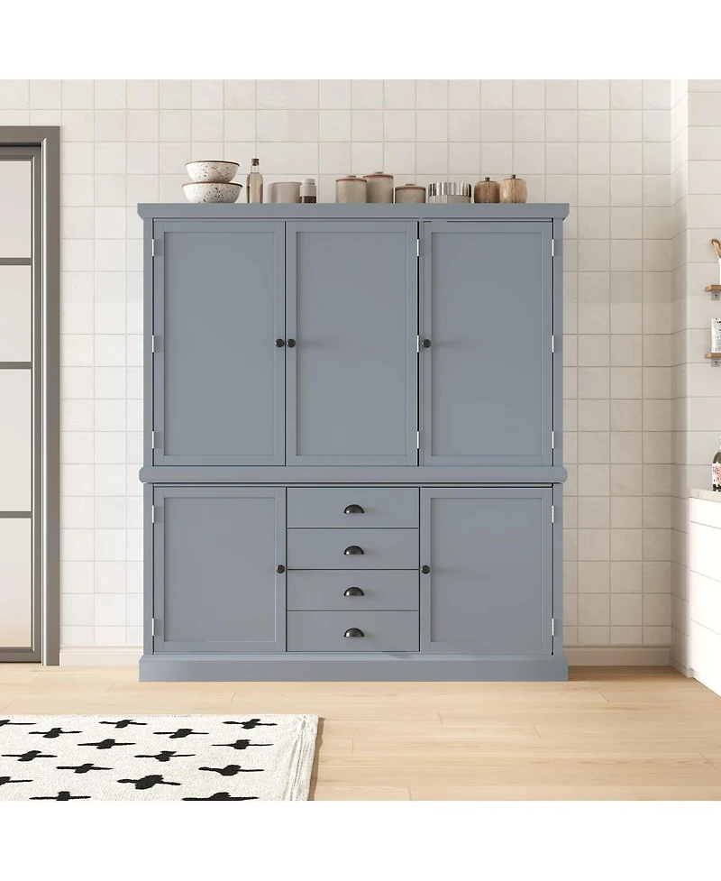 Streamdale Furniture Freestanding Wooden Kitchen Pantry Cabinet with Drawers and Doors