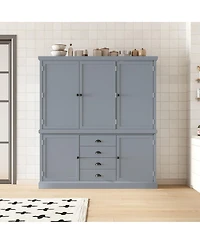 Streamdale Furniture Freestanding Wooden Kitchen Pantry Cabinet with Drawers and Doors