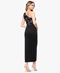 Betsy & Adam Women's One-Shoulder Midi Dress