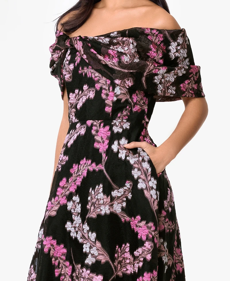 Betsy & Adam Women's Off-The-Shoulder Twist Dress