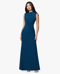 Betsy & Adam Women's Mock Neck Ruched Dress