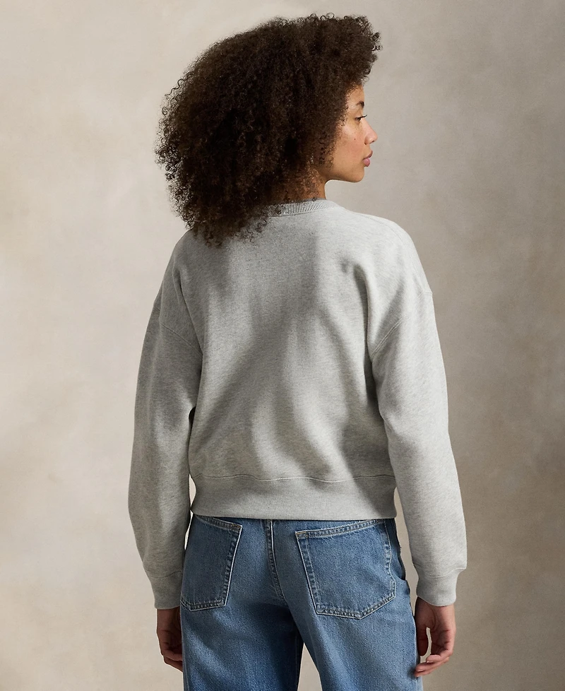 Polo Ralph Lauren Women's Crewneck Logo Fleece Cardigan Sweater