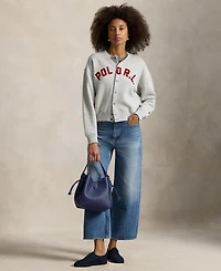 Polo Ralph Lauren Women's Crewneck Logo Fleece Cardigan Sweater