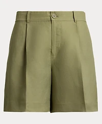 Lauren Ralph Women's High-Rise Pleated Twill Shorts