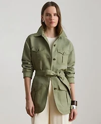 Lauren Ralph Lauren Womens Twill Field Spread Collar Jacket