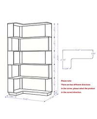 Streamdale Furniture 90cm Corner Bookshelf + 80cm Extendable Bookcase Set