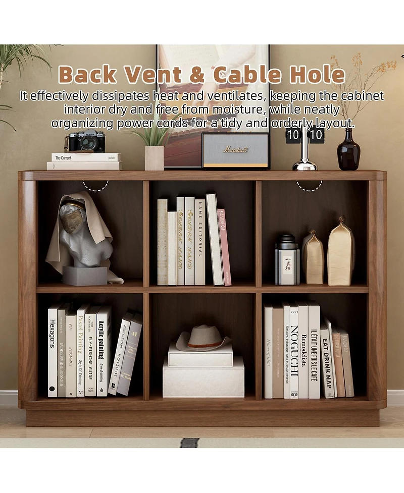 Streamdale Furniture 6-Cube Low Bookcase with Base