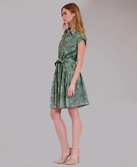 julia jordan Women's Printed Collared Neck Shirt Dress