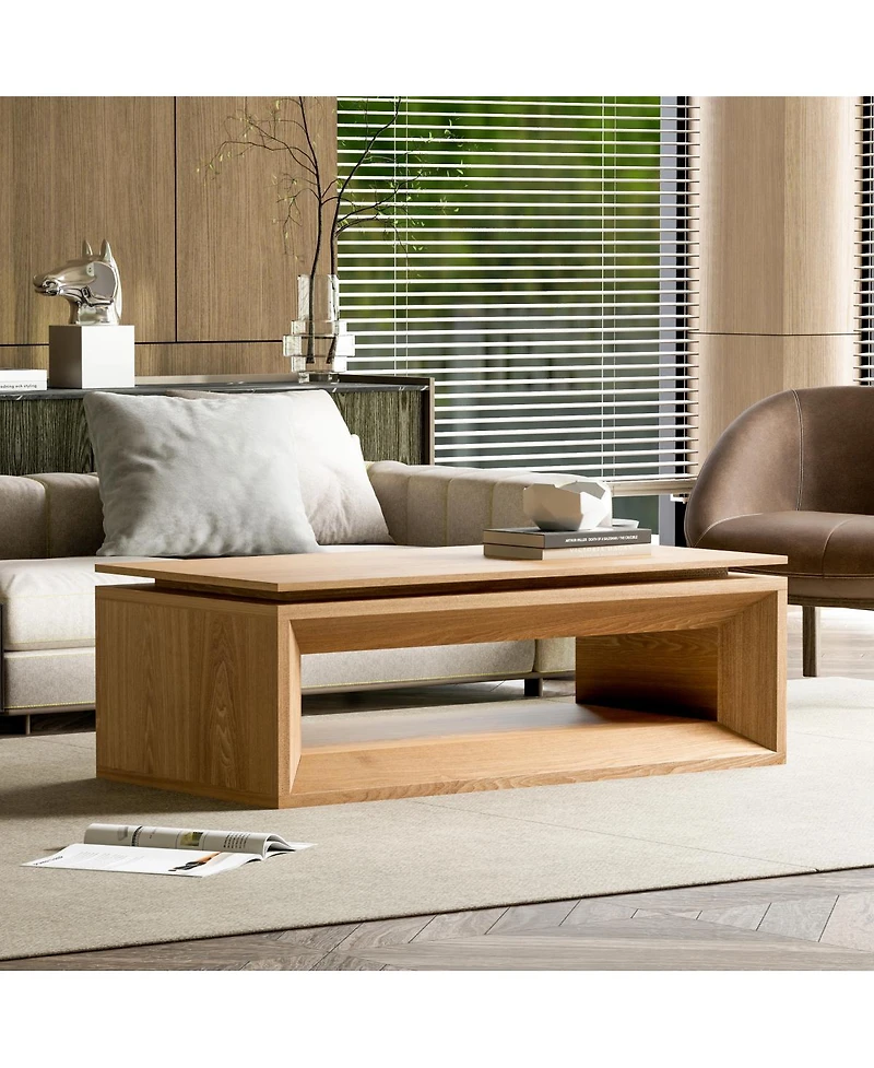 Streamdale Furniture Lift-Top Coffee Table with Storage and Adjustable Height