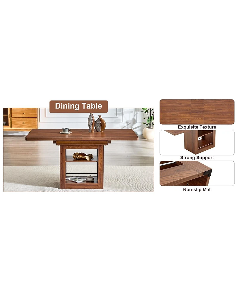 Streamdale Furniture Extendable Dining Table with Storage (4-8 Seats)