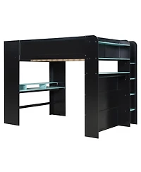 Streamdale Furniture Twin Bunk Bed with Desk, Shelves and Lamp