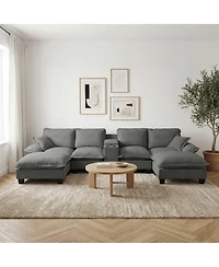 Streamdale Furniture Modular U-Shape Cloud Couch with Storage and Usb