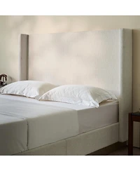 Streamdale Furniture Oat Boucle Wingback Platform Bed, Cal King, No Box Spring